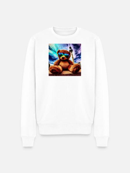 Teddy in Berlin II - Männer Premium Bio Pullover - Weiß