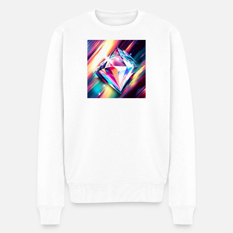 Diamant - Männer Premium Bio Pullover - Weiß