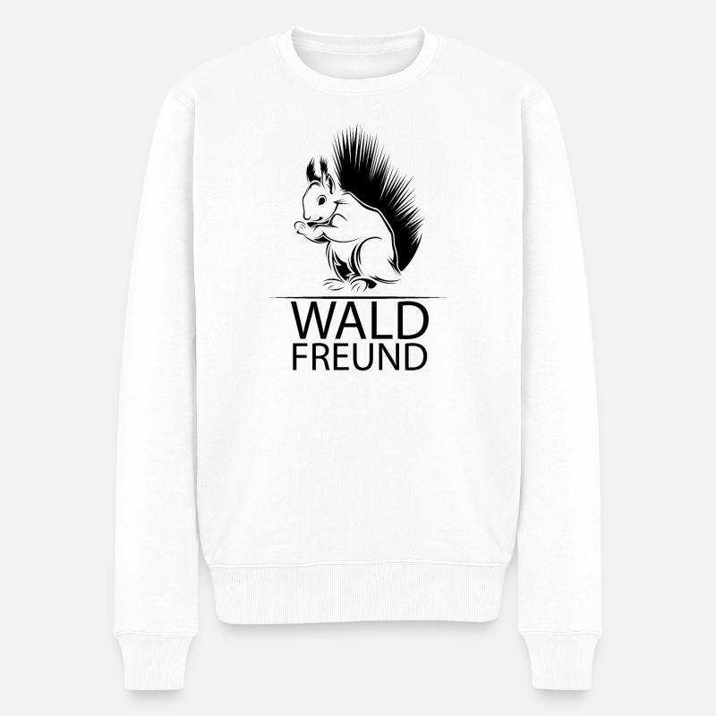Waldfreund Eichhörnchen Wald Tiere Symbol Sprüche - Männer Premium Bio Pullover - Weiß