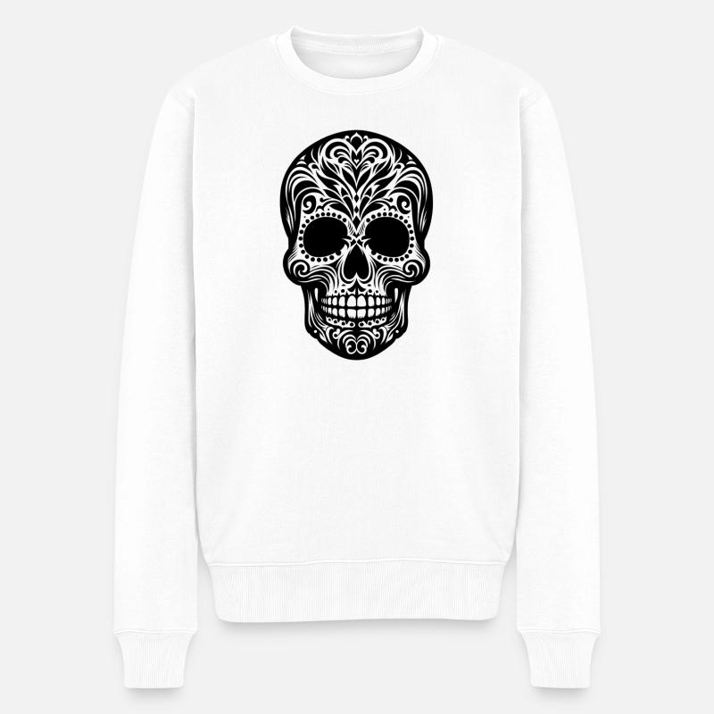 Santa Muerte - Männer Premium Bio Pullover - Weiß