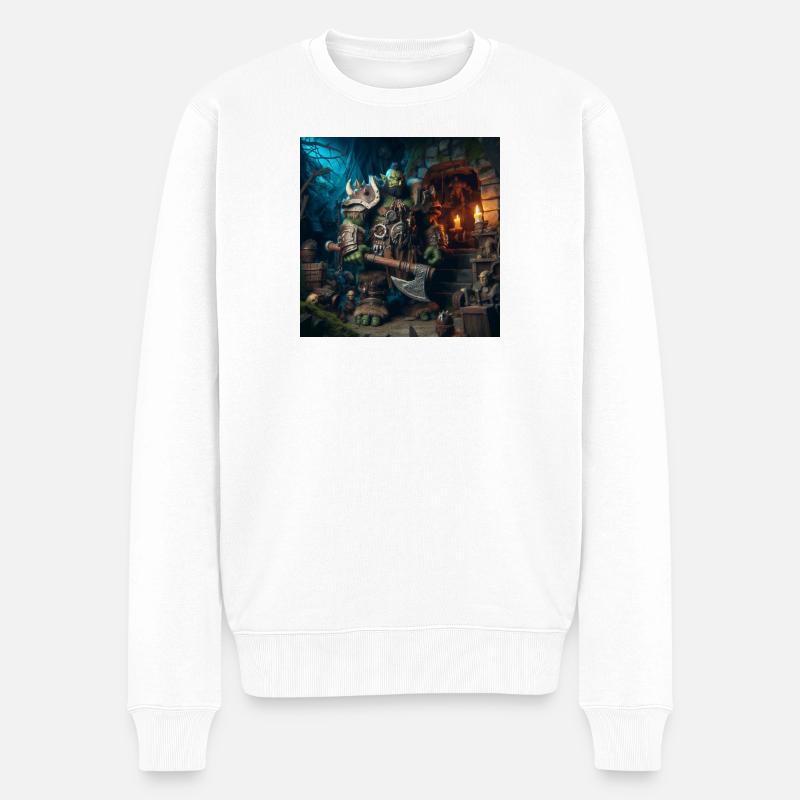 Orc Design 2 - Männer Premium Bio Pullover - Weiß