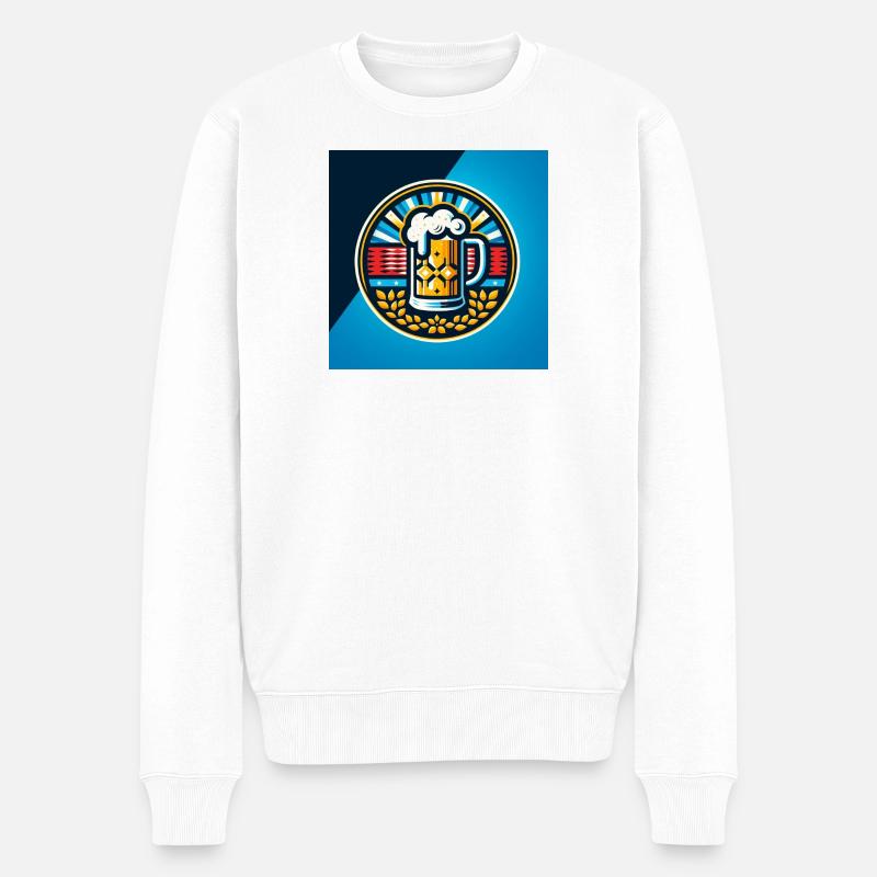 Bier Logo 3 - Männer Premium Bio Pullover - Weiß