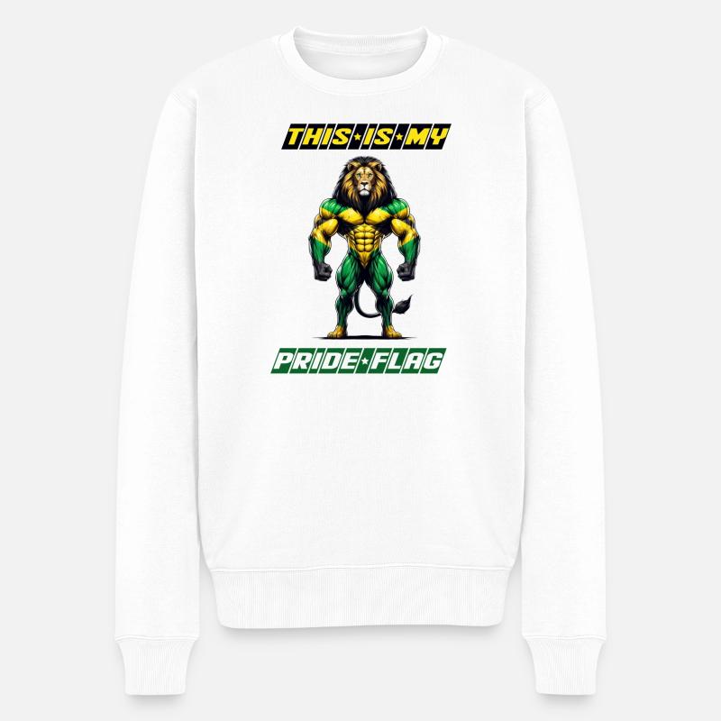 Jamaika Löwen das ist meine Flagge - Männer Premium Bio Pullover - Weiß
