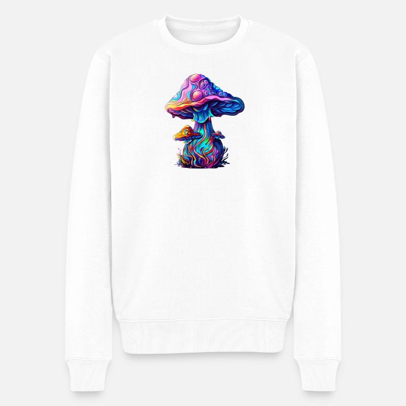 Psytrance Mushroom - Männer Premium Bio Pullover - Weiß