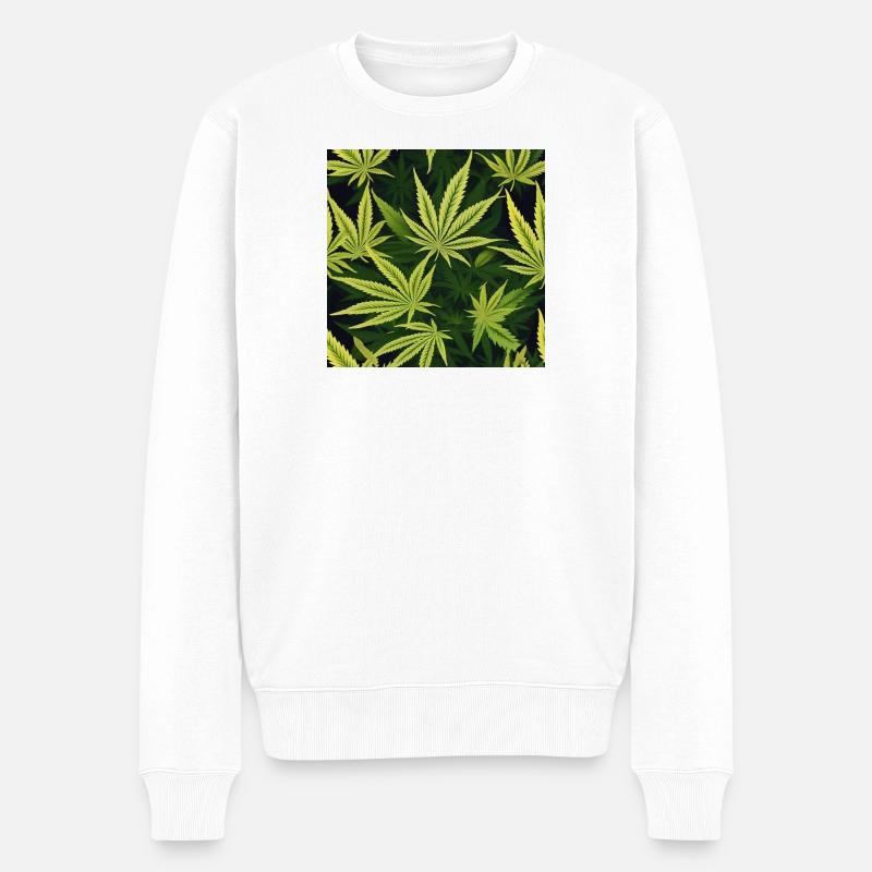 Cannabis 3 - Männer Premium Bio Pullover - Weiß
