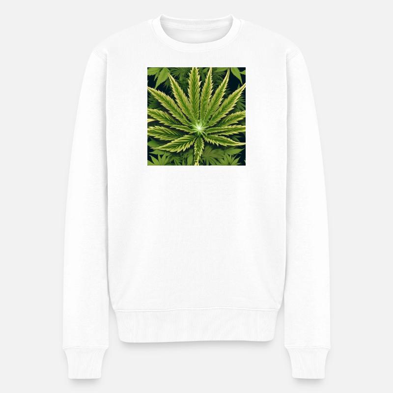 Cannabis 4 - Pull Premium bio Homme - blanc