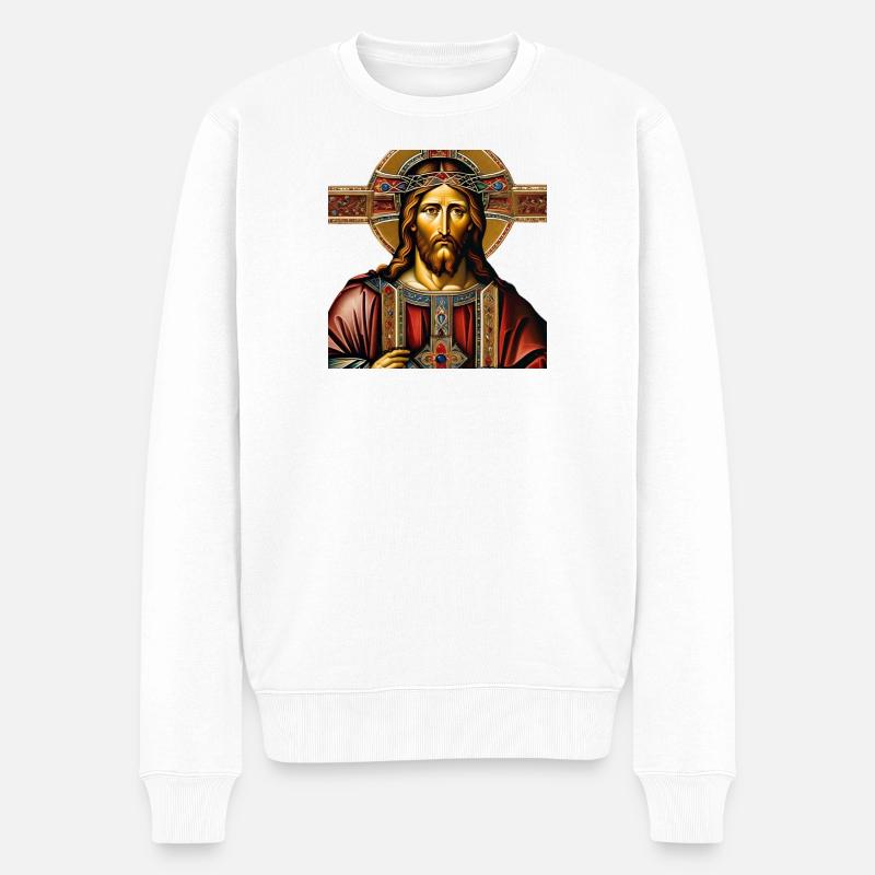 Croix de Jésus - Pull Premium bio Homme - blanc