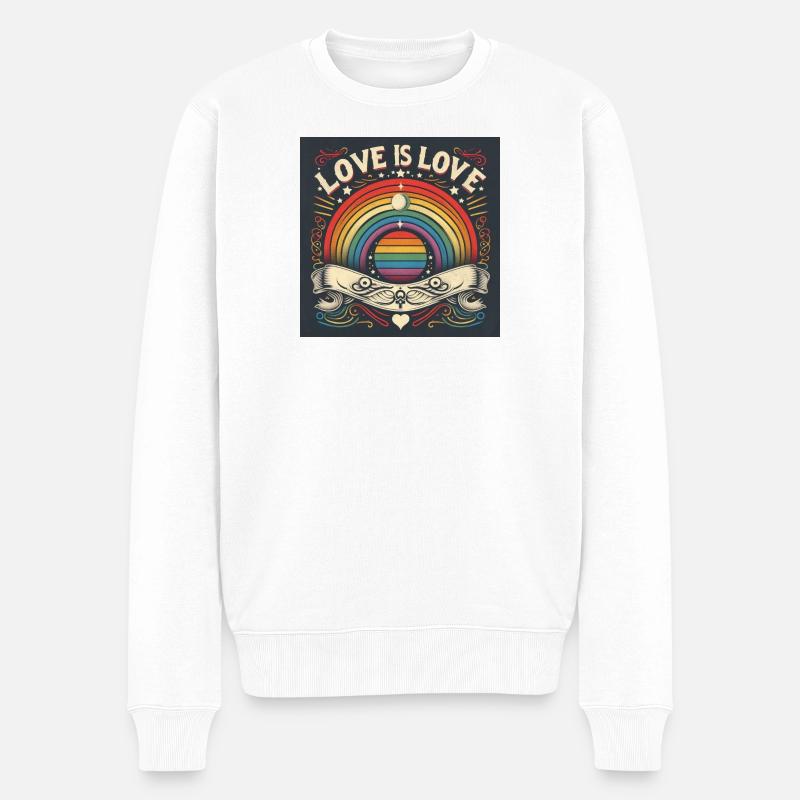 LIEBE ist LIEBE - Männer Premium Bio Pullover - Weiß