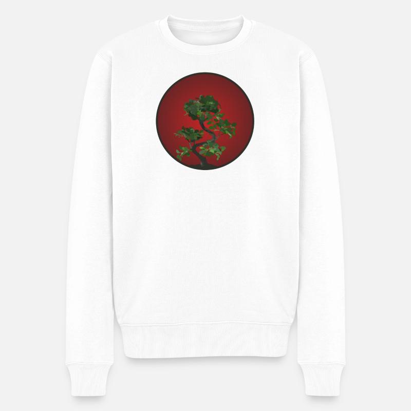 Bonsai - Männer Premium Bio Pullover - Weiß