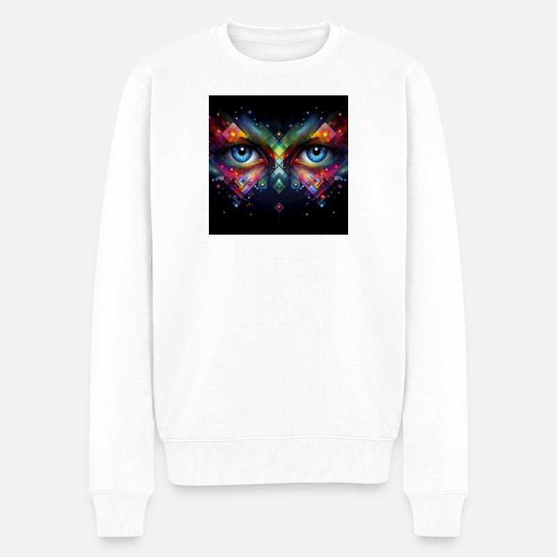 Augen 1 - Männer Premium Bio Pullover - Weiß