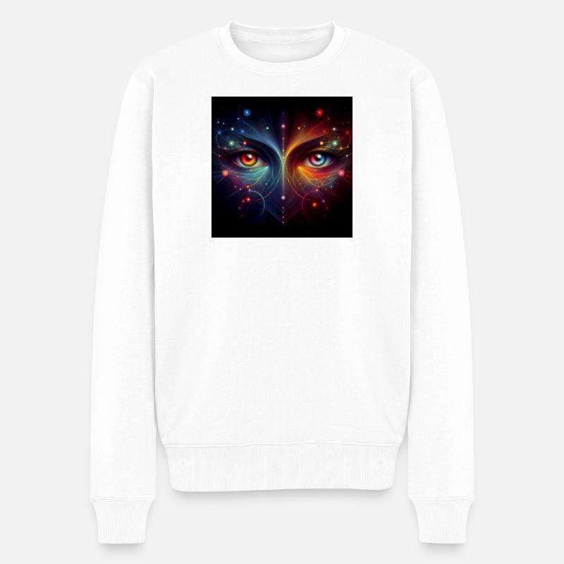 Augen 4 - Männer Premium Bio Pullover - Weiß