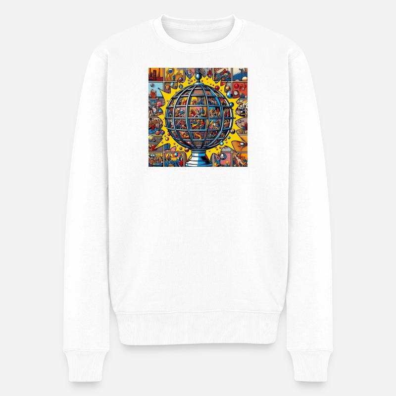 Kugel 2 - Männer Premium Bio Pullover - Weiß