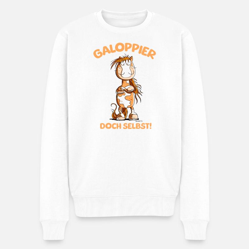 Dicton galop à cheval - Pull Premium bio Homme - blanc