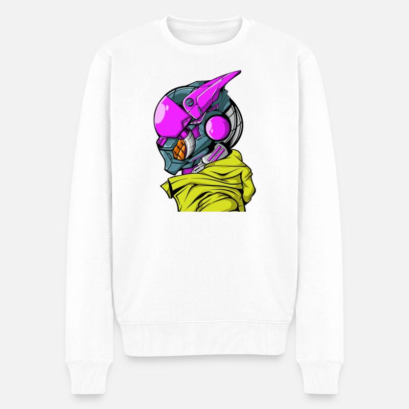 Cyberpunk Cyborg Robot - Pull Premium bio Homme - blanc