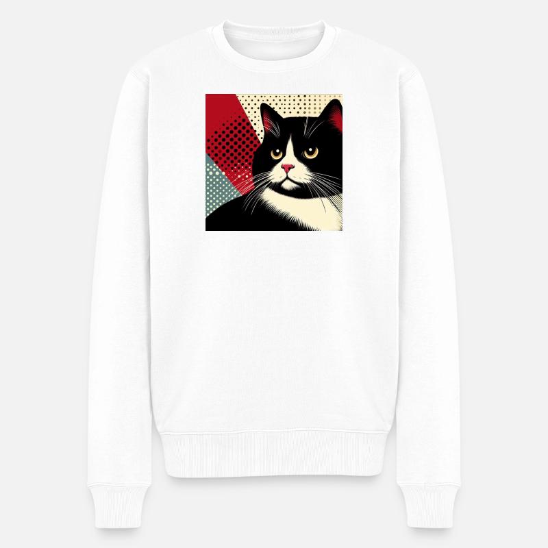 Kat 1 1 - Männer Premium Bio Pullover - Weiß