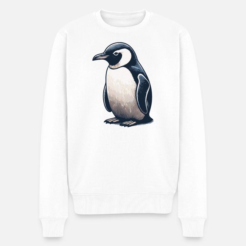 Pingu - Männer Premium Bio Pullover - Weiß