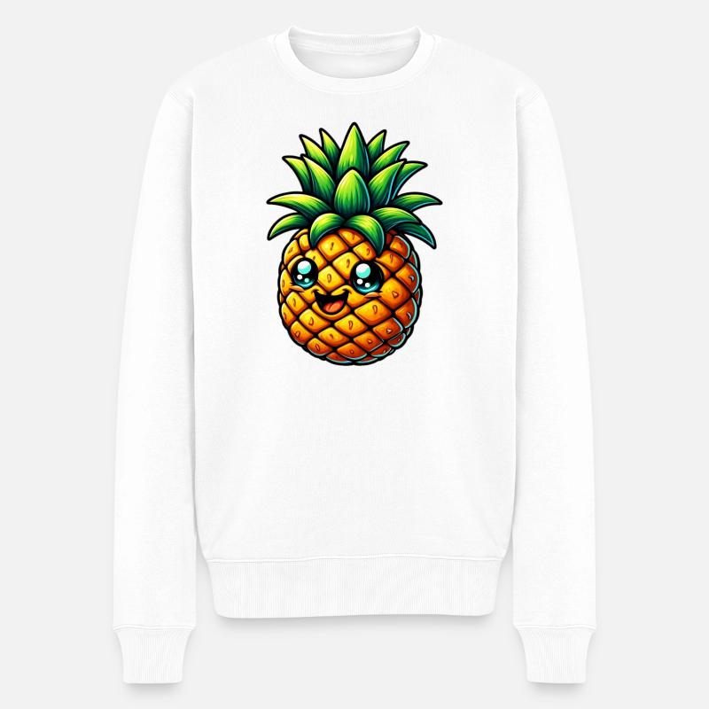 Ananas - Männer Premium Bio Pullover - Weiß