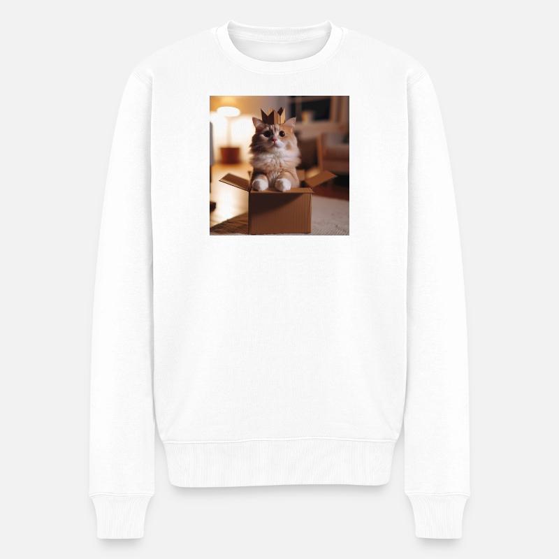 Drôle de chat - Pull Premium bio Homme - blanc