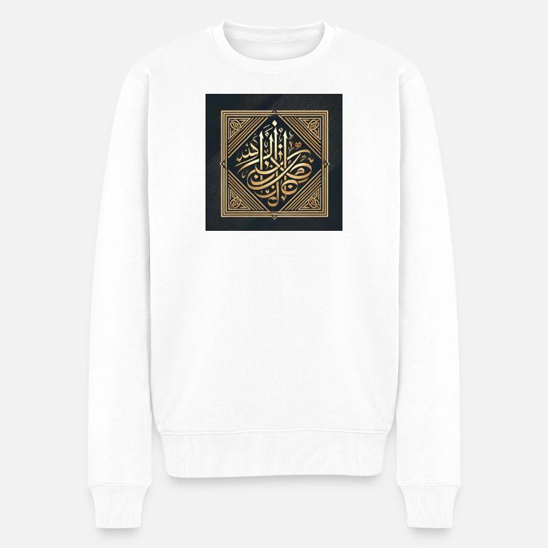 Islamische Kalligrafie Kunstwerk - Männer Premium Bio Pullover - Weiß