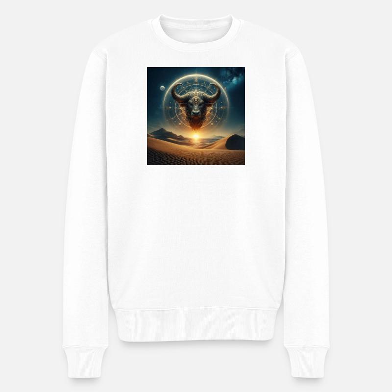 STIER \ Tietkreiszeichen - Männer Premium Bio Pullover - Weiß