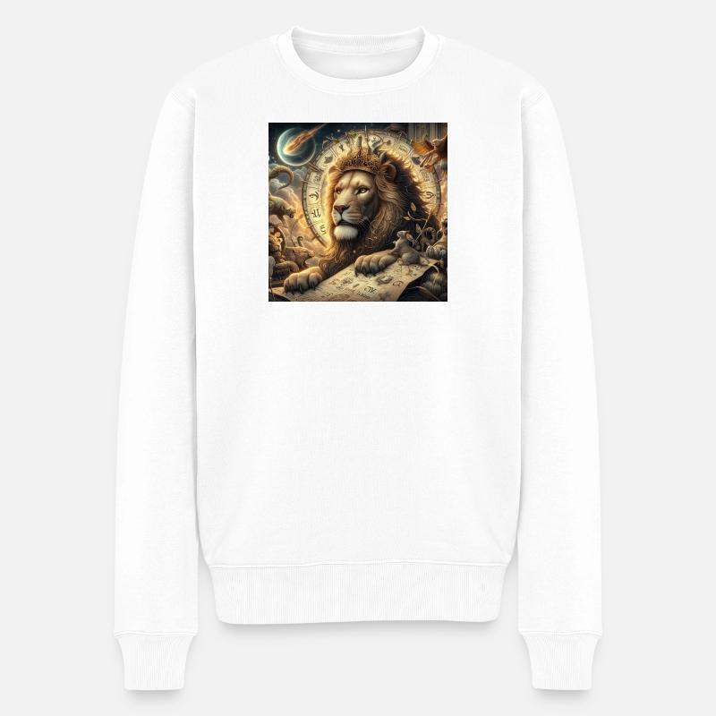LÖWE \ Sternzeichen - Männer Premium Bio Pullover - Weiß