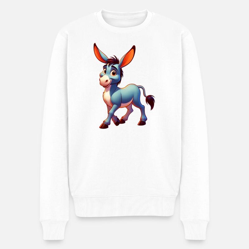 Esel-Maultier - Männer Premium Bio Pullover - Weiß