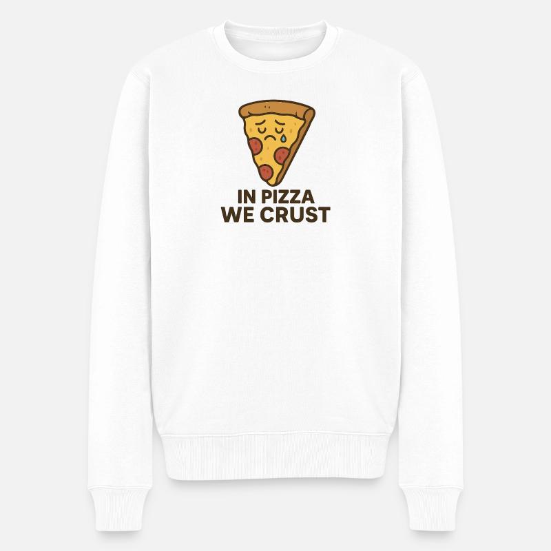 In Pizza We Crust - Männer Premium Bio Pullover - Weiß