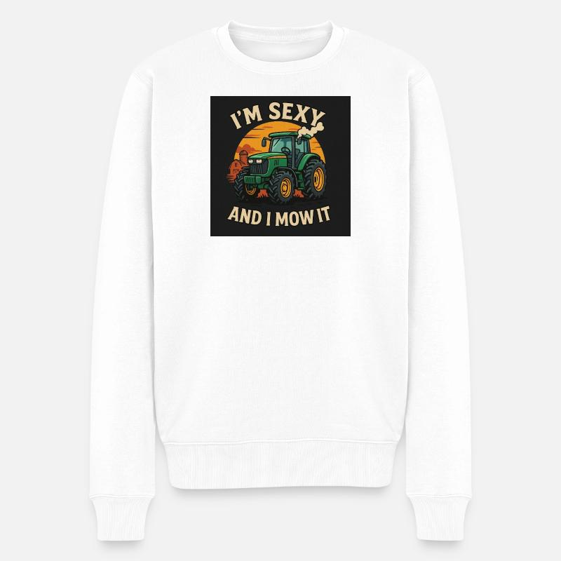 Traktor TShirt Format - Männer Premium Bio Pullover - Weiß