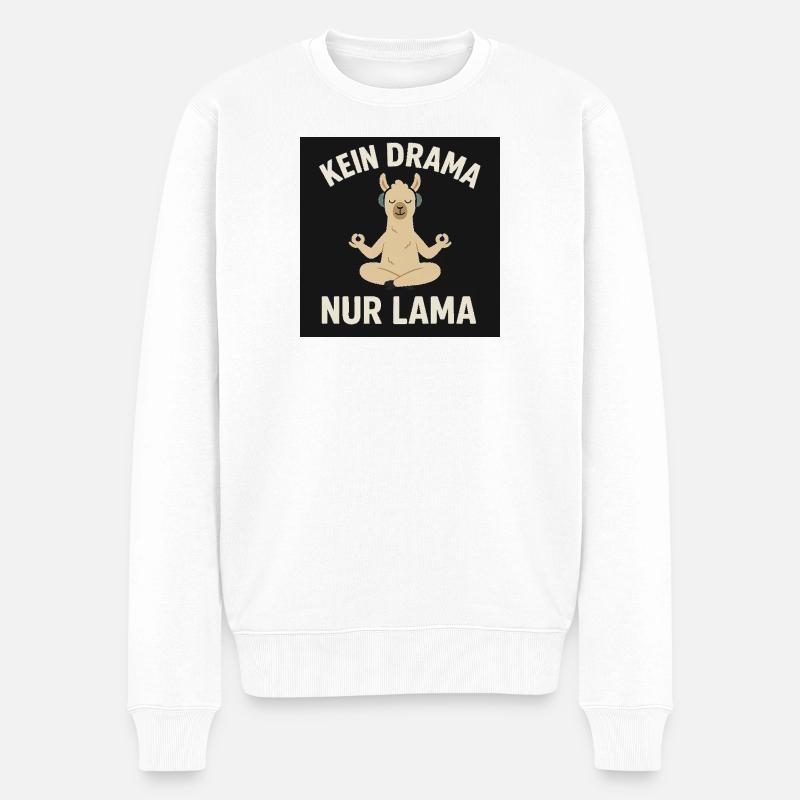 Lama - Männer Premium Bio Pullover - Weiß