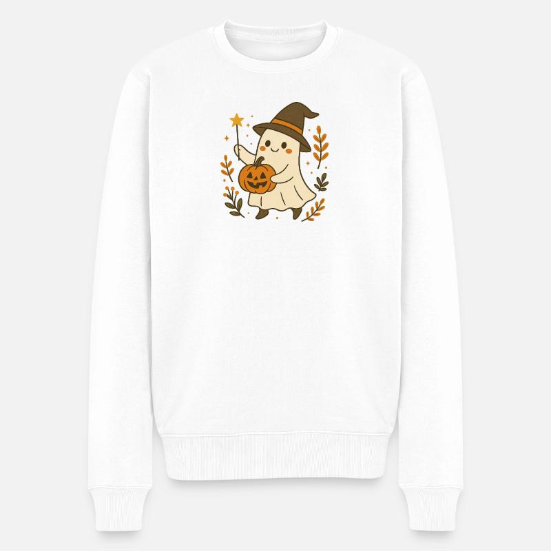 Ein hexenhaftes kleines Gespenst - Männer Premium Bio Pullover - Weiß