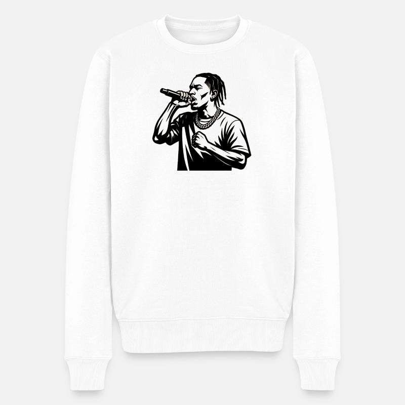 HipHop, rapper. - Männer Premium Bio Pullover - Weiß