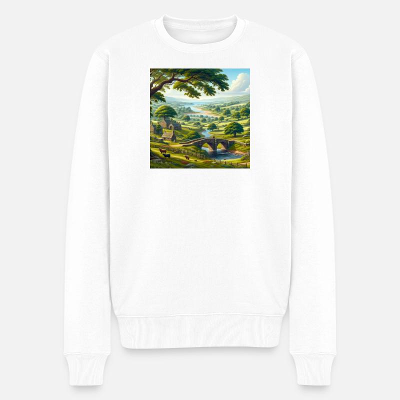 Vue éclatante sur la nature - Pull Premium bio Homme - blanc