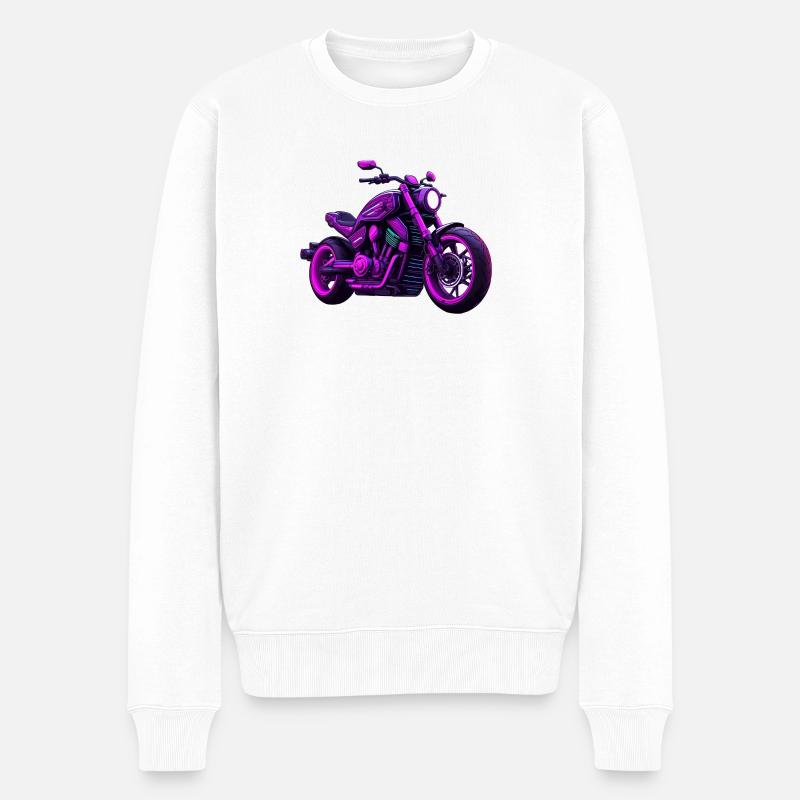 Moto dans le style de tatouage coloré - Pull Premium bio Homme - blanc