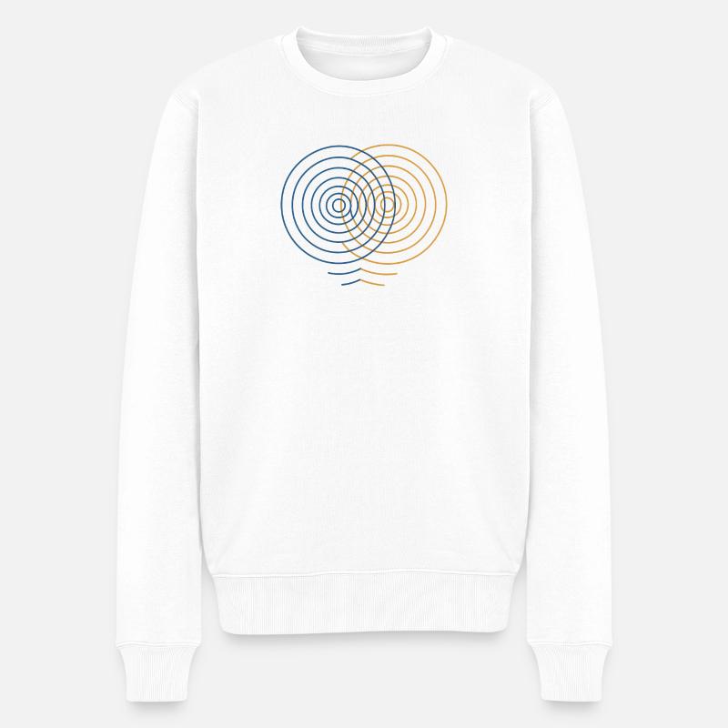 Concentric Interference – Physics Design - Men's Premium Organic Jumper - white