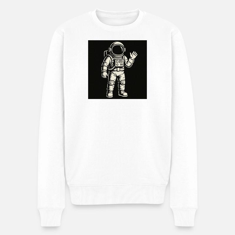 Space Buddy - Männer Premium Bio Pullover - Weiß