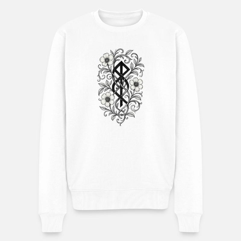 Justice florale - Pull Premium bio Homme - blanc