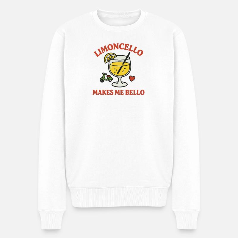 Limoncello Genuss Illustration - Männer Premium Bio Pullover - Weiß