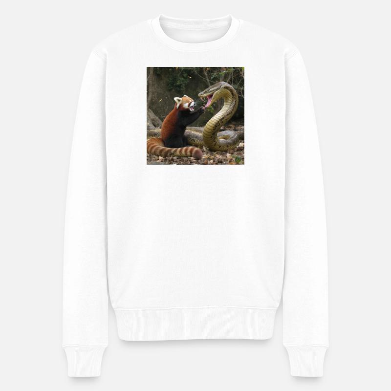 Wild Safari Fighter Motiv - Männer Premium Bio Pullover - Weiß
