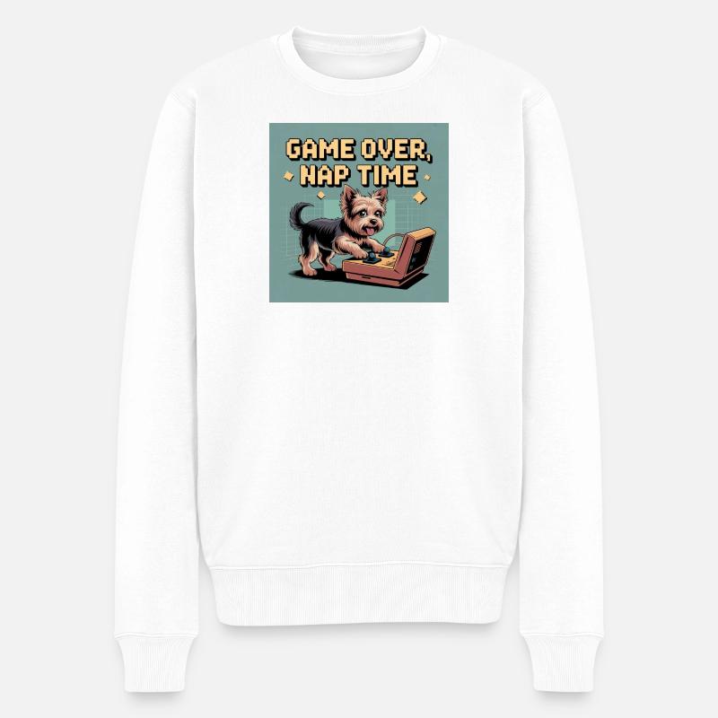 Dog and Console : Jeu virtuel - Pull Premium bio Homme - blanc