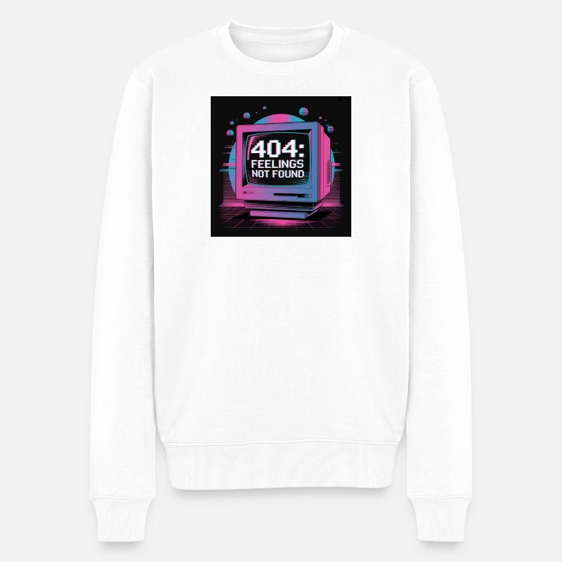 Retro Tech 404 Sentiments Introuvables Design - Pull Premium bio Homme - blanc