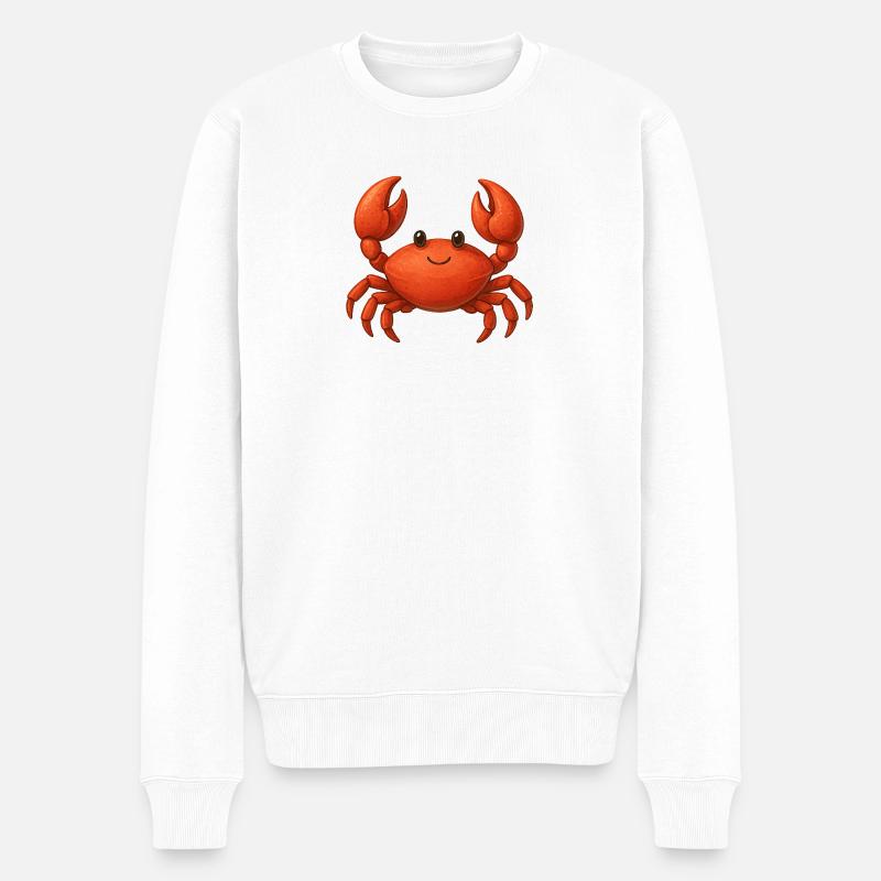 Dessin animé du crabe rouge - Pull Premium bio Homme - blanc