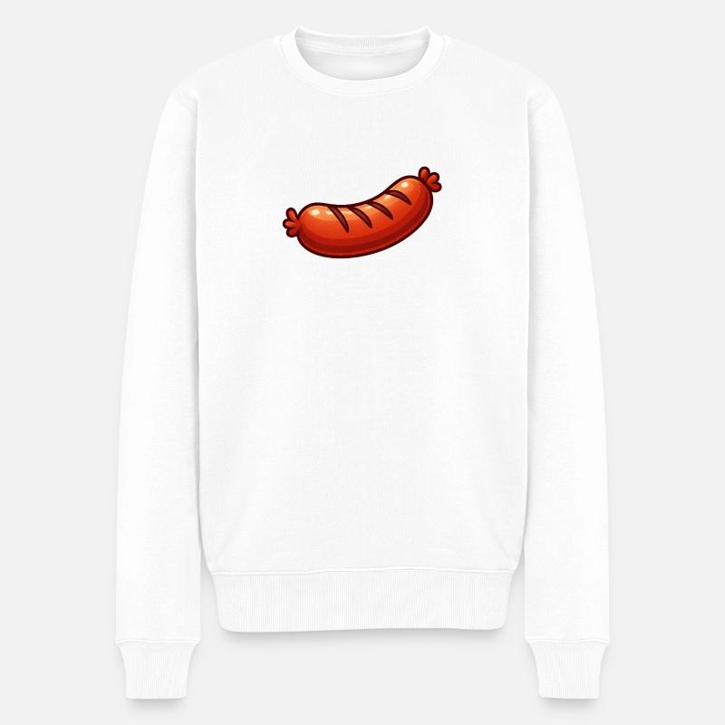 Happy Bratwurst dessin animé - Pull Premium bio Homme - blanc