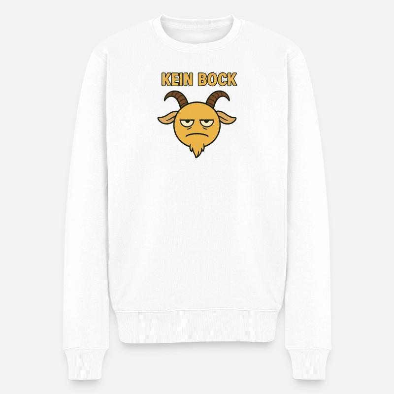 Kein Bock...witziges Motiv - Männer Premium Bio Pullover - Weiß