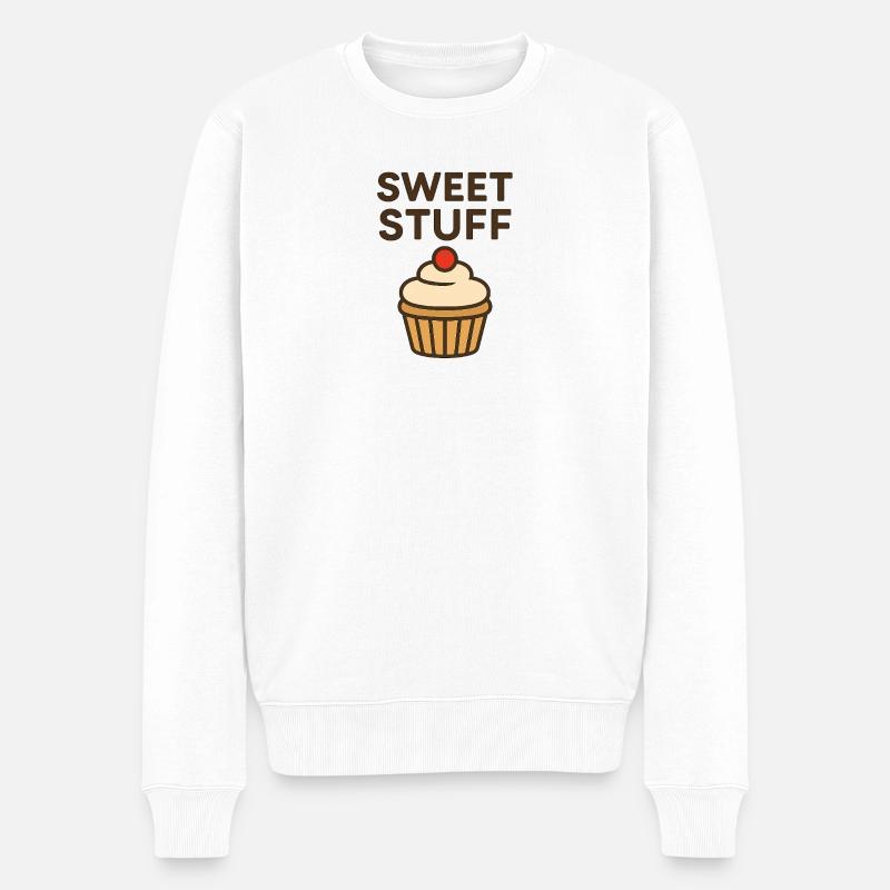 Sweet Stuff Motivational Design - Männer Premium Bio Pullover - Weiß