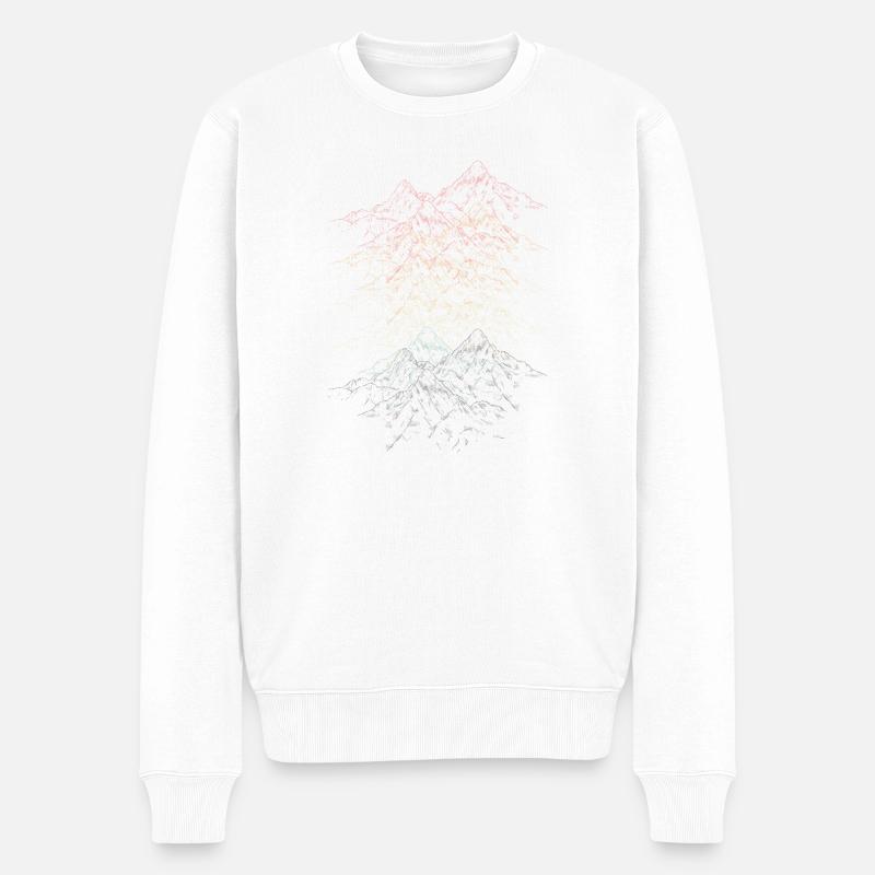 Lebendige Gebirgskette Illustration - Männer Premium Bio Pullover - Weiß