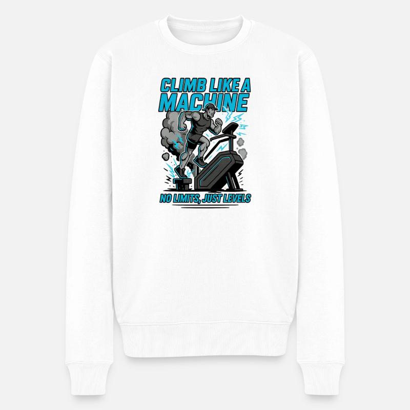 Entraînement Grimpez comme une machine - Pull Premium bio Homme - blanc