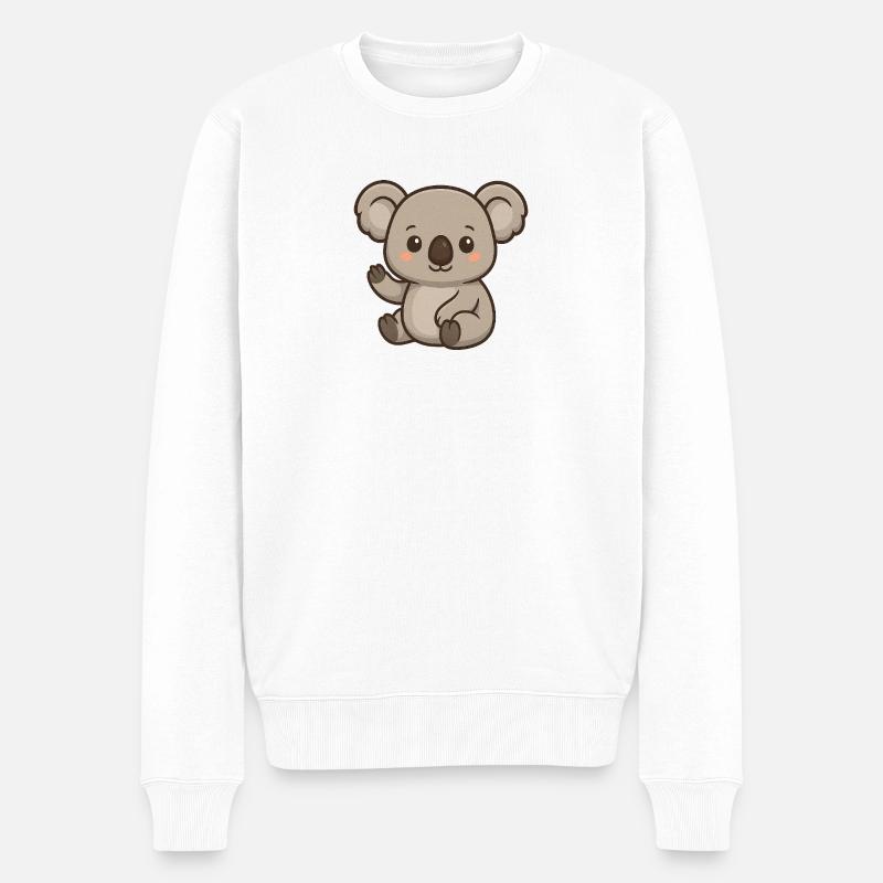 Koala mit Herzakzent - Männer Premium Bio Pullover - Weiß