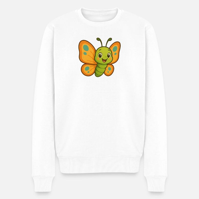 Conception de dessin animé papillon - Pull Premium bio Homme - blanc