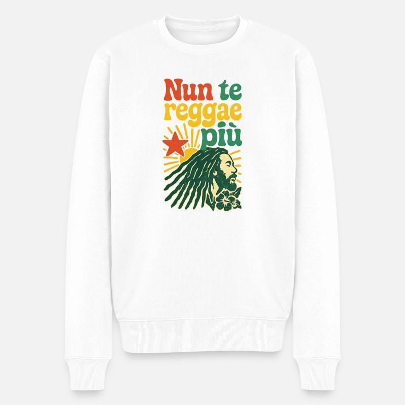Rasta Reggae Design mit positiver Botschaft - Männer Premium Bio Pullover - Weiß