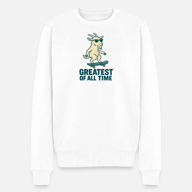 GOAT – der Größte aller Zeiten - Männer Premium Bio Pullover - Weiß